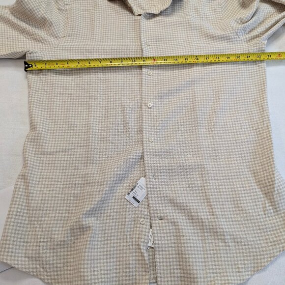 Emanuel Berg Gingham Brushed flannel sport shirt - Beige/White - Large / 16 - Picture 5 of 5